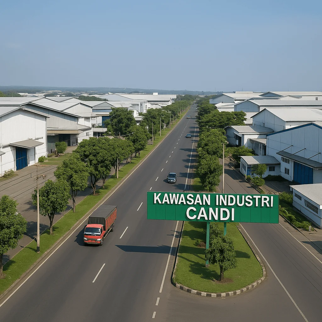 Gerbang Kawasan Industri Candi Semarang, lokasi pabrik lakban PT Pabrik Lakban Terdekat